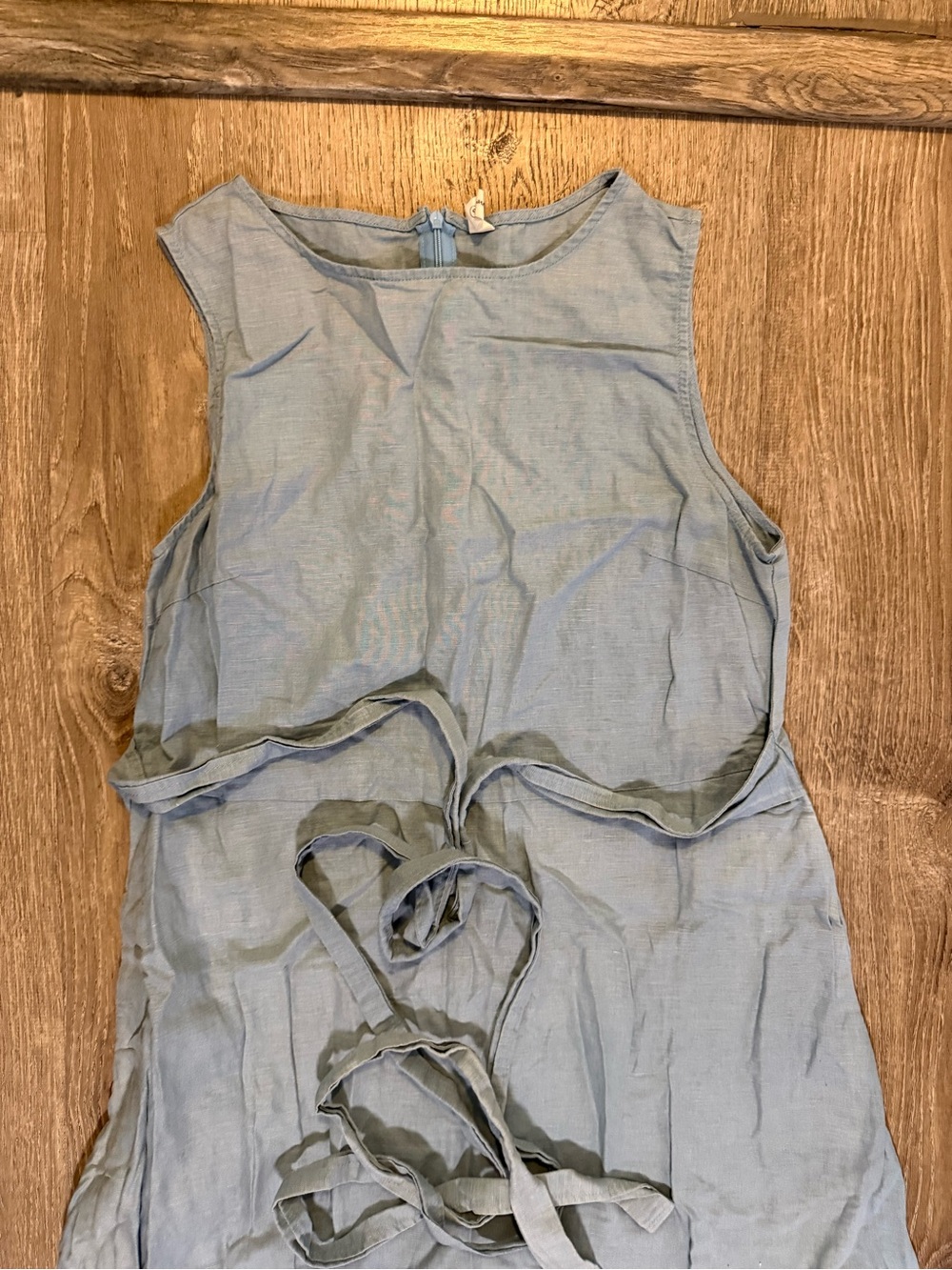 Grae Cove Cleo Linen Sleeveless Belted Swing midi Dress - Picture 6 of 11